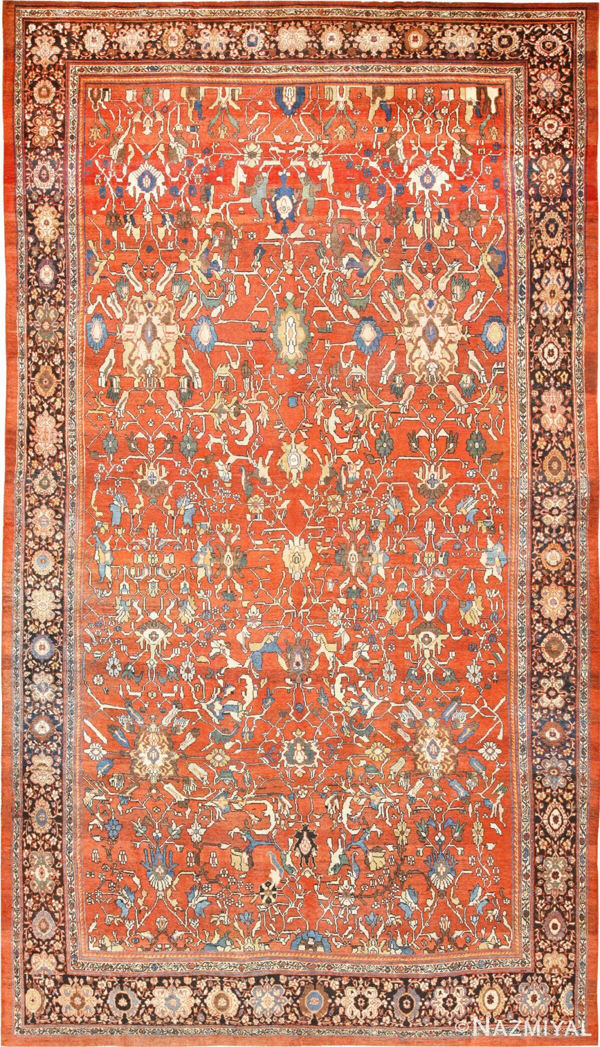 Large Oversized Rust Color Background Antique Persian Sultanabad Rug 50653 Nazmiyal