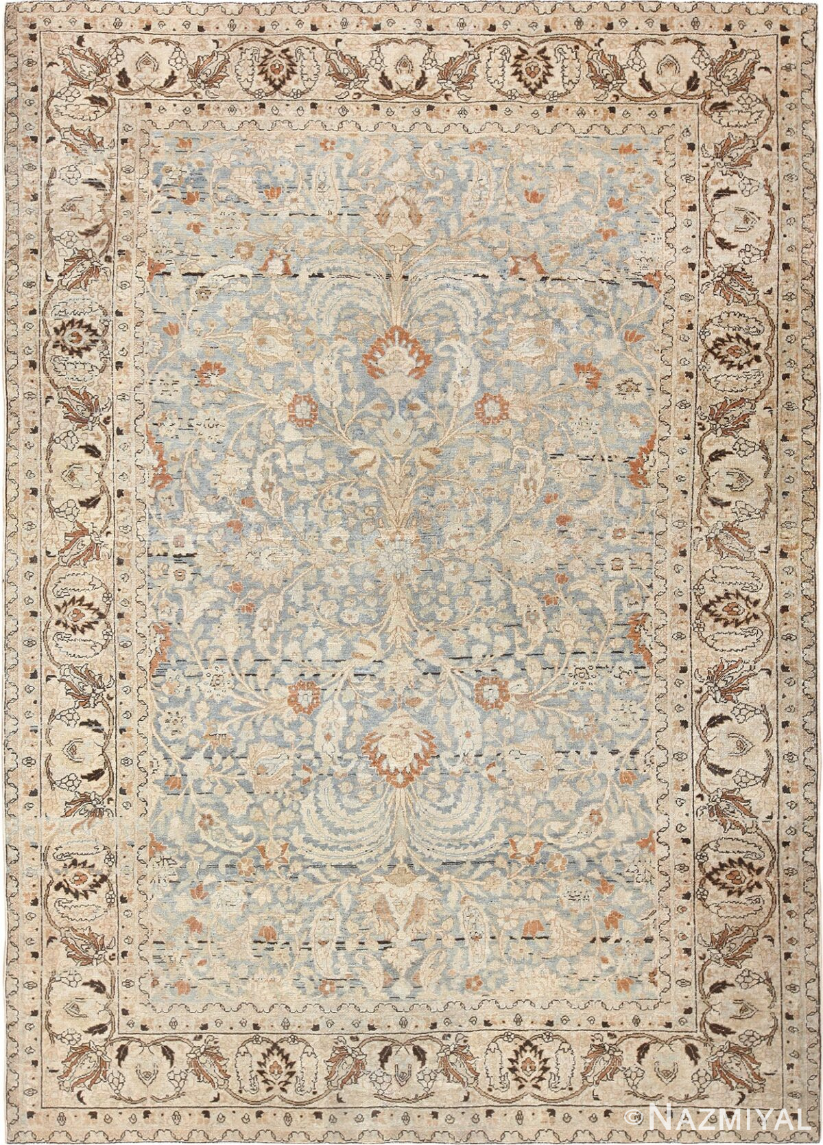 Light Blue Fine Antique Persian Khorassan Rug 48924