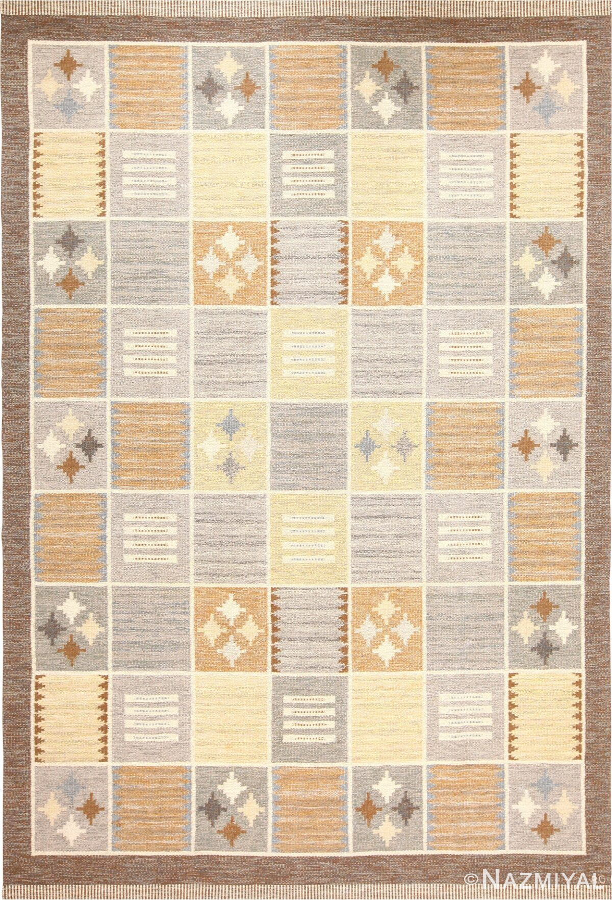 Vintage Scandinavian Rakel Callander Swedish Kilim Rug 49129 Nazmiyal