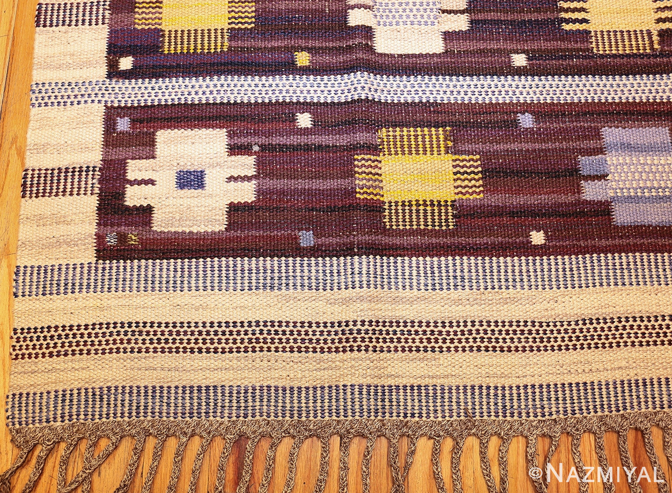 vintage swedish kilim rug by marianne richter for marta maas 49117 corner Nazmiyal