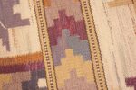 Weave detail Vintage Scandinavian Swedish Marta Maas Fjetterstrom Kilim rug 49127 by Nazmiyal