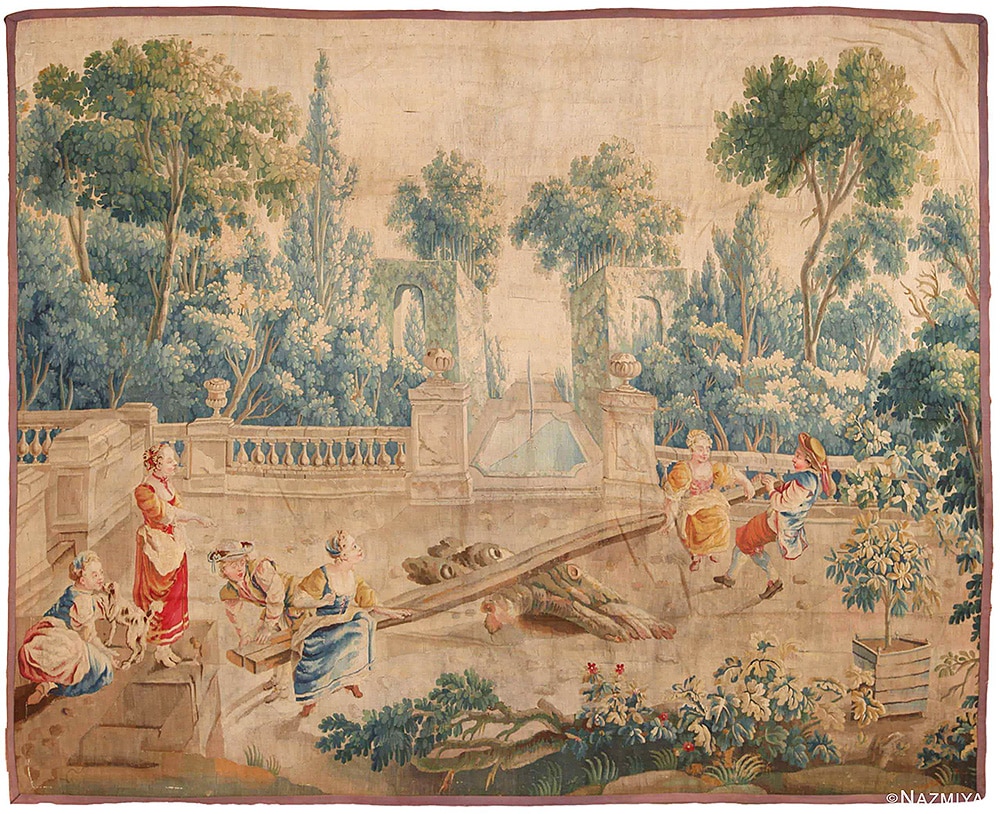 17th Century Wool and Silk French Tapestry 17th Century Wool and Silk French Tapestry by Nazmiyal Antique Rugs