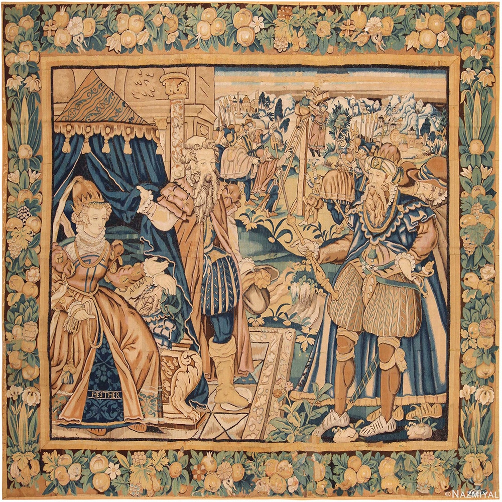 Antique Biblical Green Flemish Tapestry Antique Biblical Green Flemish Tapestry #72009 by Nazmiyal Antique Rugs