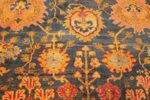 antique blue background turkish oushak rug 49108 field edited Nazmiyal
