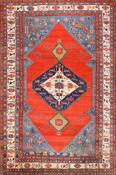 Antique Tribal Medallion Persian Bakshaish Rug (49199) Antique Tribal Medallion Persian Bakshaish Rug 49199