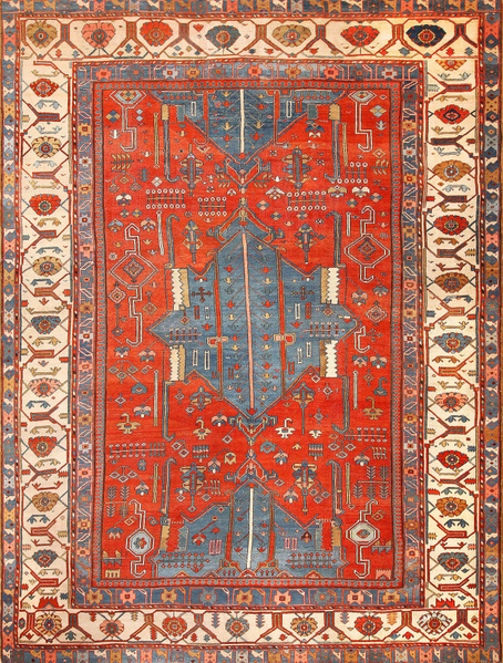 Antique Tribal Persian Bakshaish Rug (49137) Antique Tribal Persian Bakshaish Rug 49137