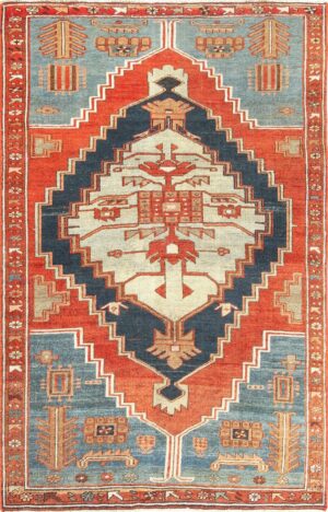 antique tribal persian serapi rug 49208 Nazmiyal