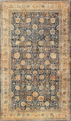 Blue Vase Design Large Antique Persian Kerman Rug 48225 Nazmiyal