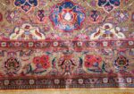 Fine Antique Silk and Metalic Thread Persian Souf Kashan Rug 49205 Border Design Nazmiyal