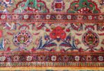 Fine Antique Silk and Metalic Thread Persian Souf Kashan Rug 49205 Flower Border Nazmiyal