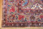 Fine Antique Silk and Metalic Thread Persian Souf Kashan Rug 49205 Side Corner Nazmiyal