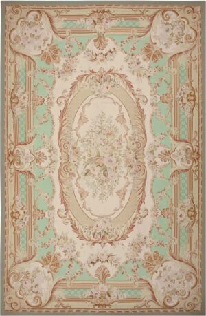 French Inspired Modern Chinese Aubusson Carpet #44694 by Nazmiyal Antique Rugs