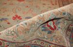light blue antique persian tabriz rug 49085 pile Nazmiyal