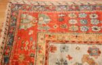 light blue antique turkish oushak rug 49145 corner Nazmiyal