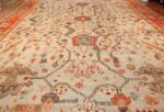 light blue antique turkish oushak rug 49145 field Nazmiyal