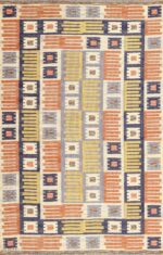 Vintage Swedish Marta Maas Fjetterstrom Scandinavian Kilim 49198 Nazmiyal