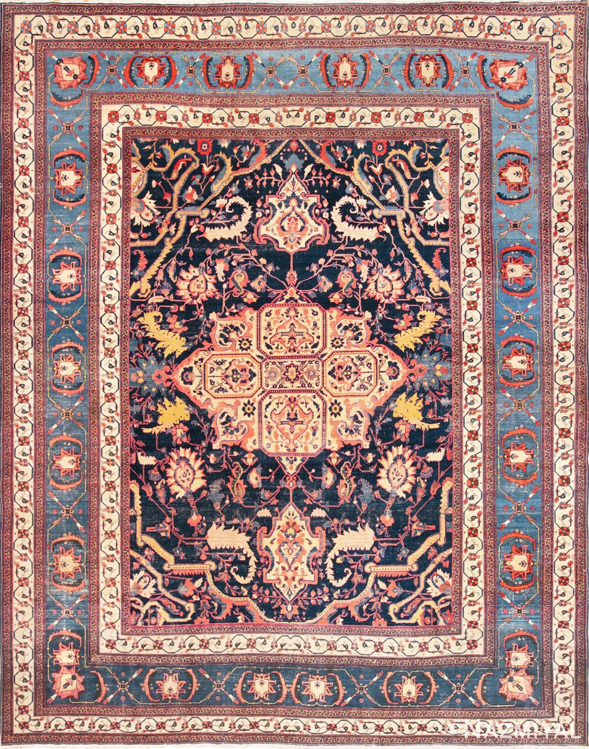 Fine Antique Persian Sarouk Farahan Rug 49107 Nazmiyal Antique Rugs