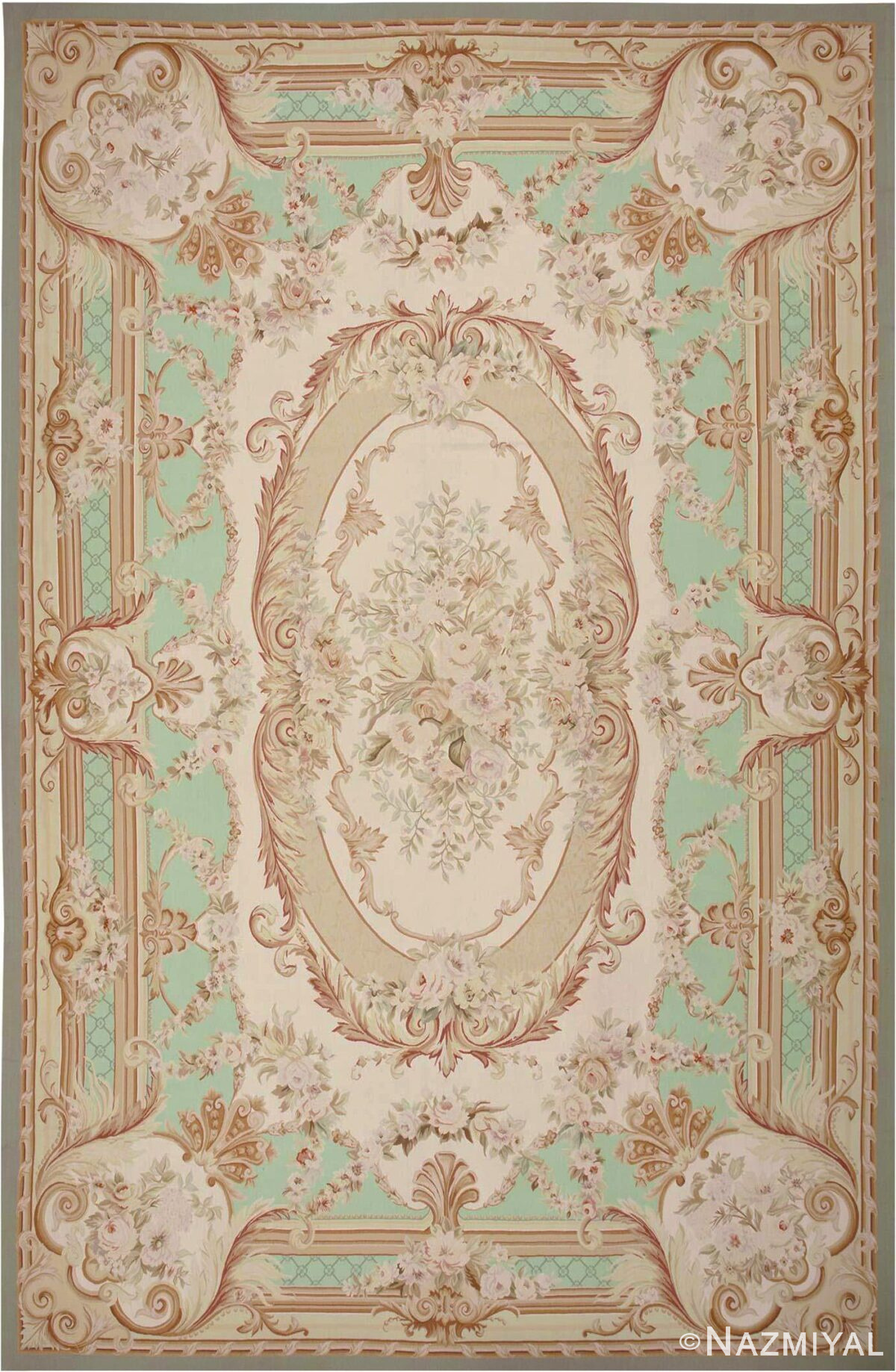 French Inspired Modern Chinese Aubusson Carpet #44694 by Nazmiyal Antique Rugs