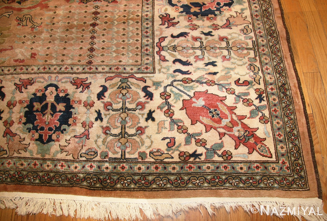 large room size vintage indian agra rug 49186 corner Nazmiyal
