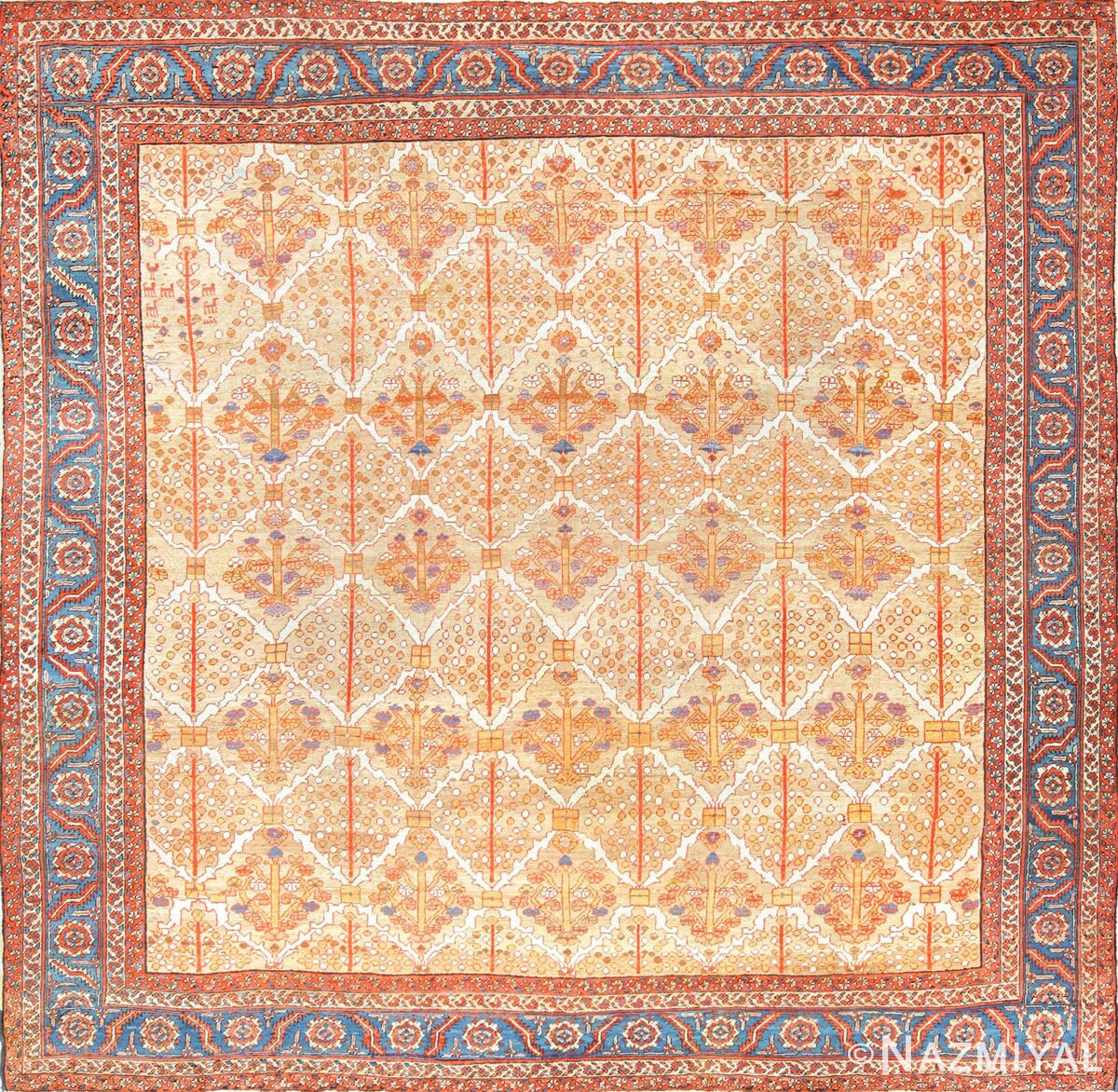 square persian bakshaish rug 49200 Nazmiyal