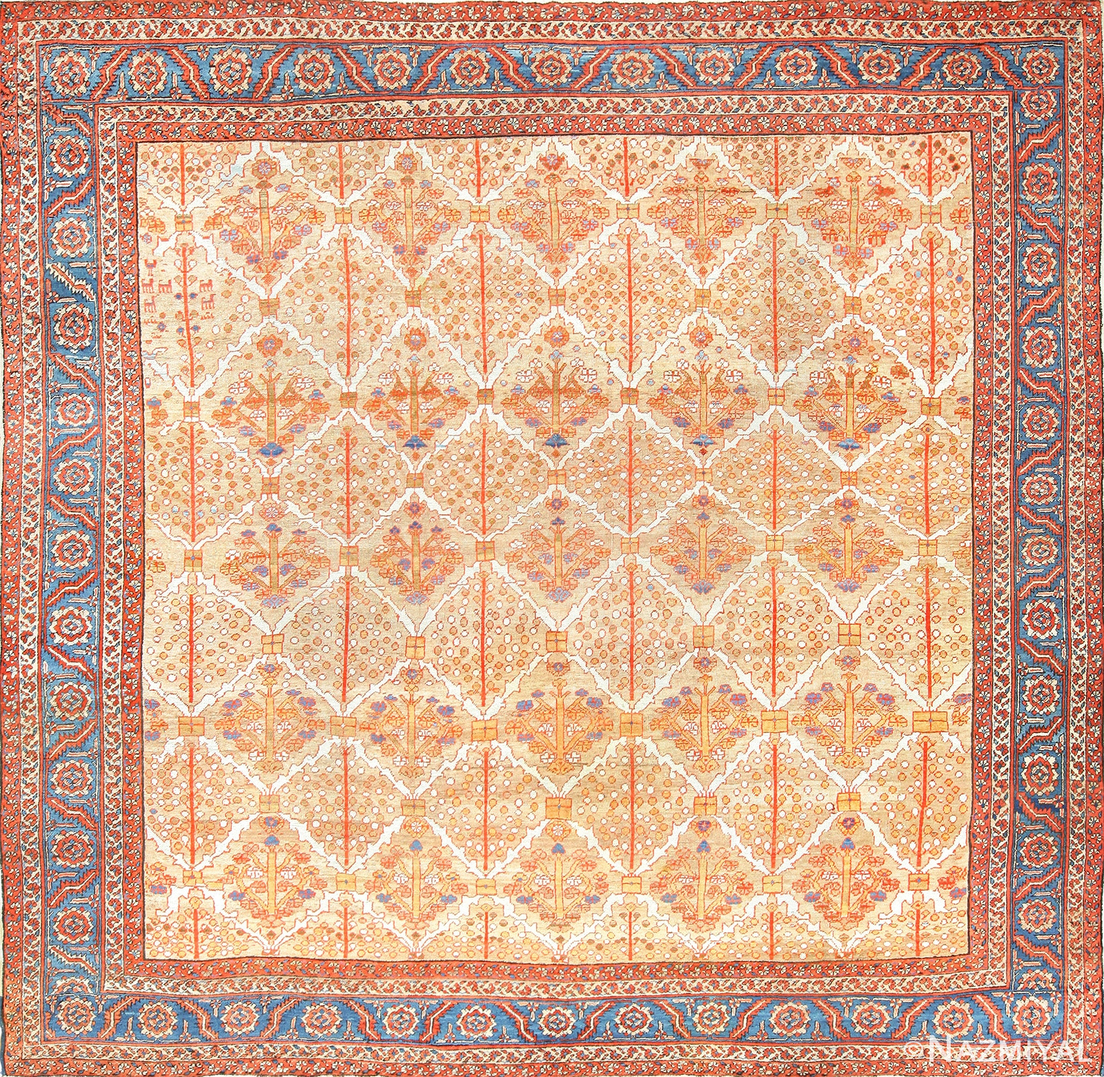 square persian bakshaish rug 49200 Nazmiyal