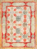 antique ivory room size indian agra rug 49176 Nazmiyal