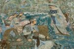 fine pictorial sheikh sannan vintage tabriz persian rug 51027 field Nazmiyal