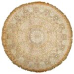 fine shahsavarpour silk and gold metallic threading round tabriz persian rug 51006 Nazmiyal