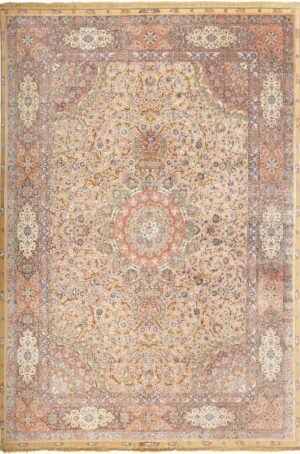 fine shahsavarpour vintage silk and metallic thread persian tabriz rug 51000 Nazmiyal