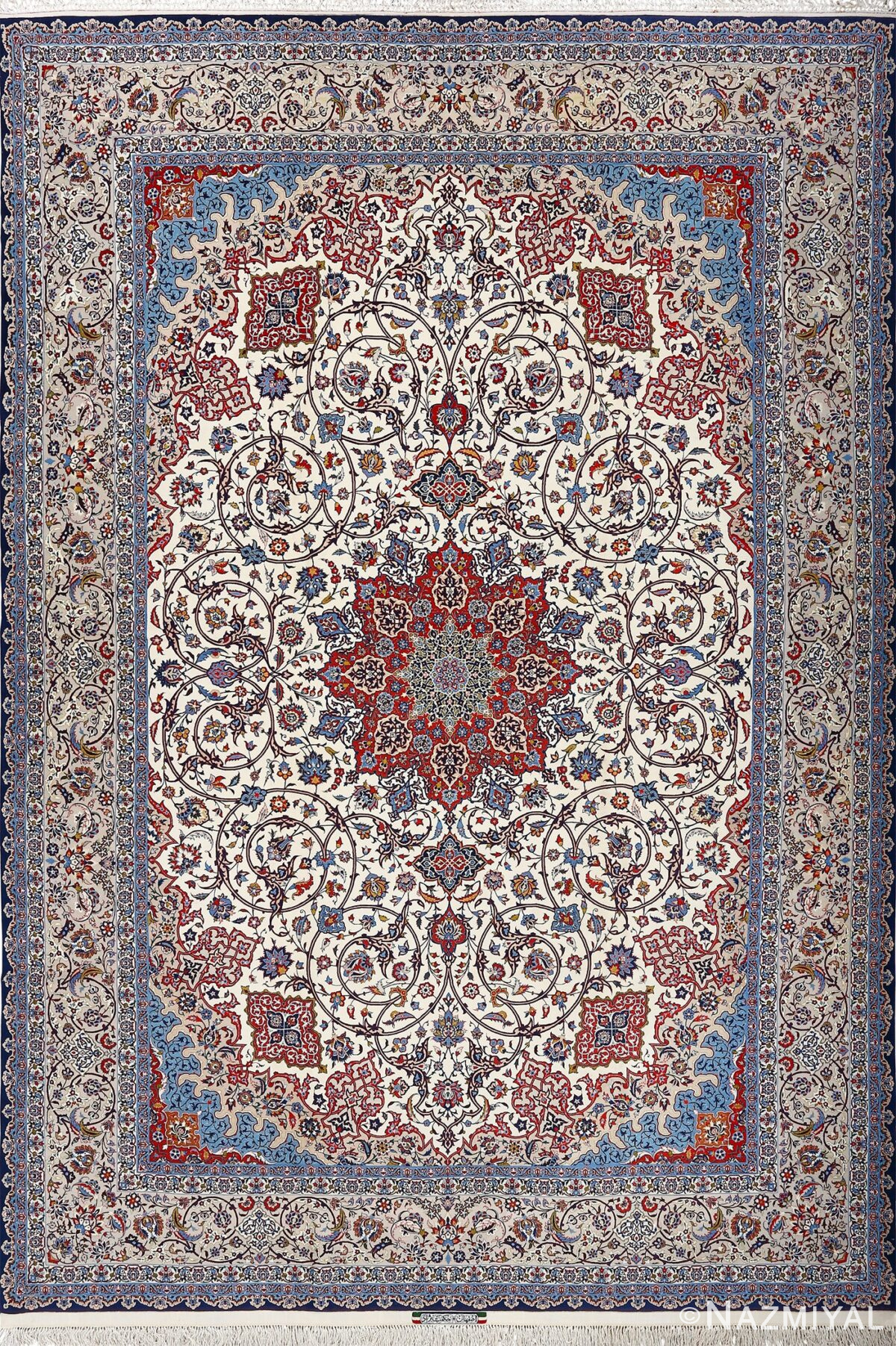 fine hekmatenejad vintage isfahan persian rug 51019 Nazmiyal