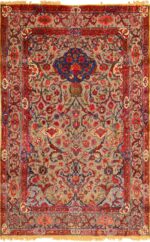 antique metallic threading silk souf kashan persian rug 49246 Nazmiyal