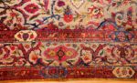 antique metallic threading silk souf kashan persian rug 49246 border Nazmiyal