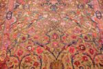 antique metallic threading silk souf kashan persian rug 49246 field Nazmiyal