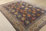 antique navy bakground tabriz persian rug 51061 side Nazmiyal