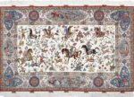 fine hunting design vintage tabriz persian rug 51057 Nazmiyal