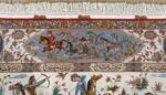 fine hunting design vintage tabriz persian rug 51057 hunting Nazmiyal