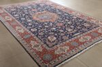 fine navy background vintage tabriz persian rug 51038 side Nazmiyal