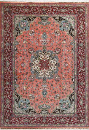 Fine Floral Vintage Room Size Persian Tabriz Rug #51025 by Nazmiyal Antique Rugs