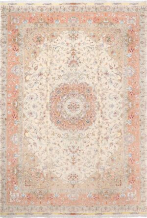 Fine Large Vintage Persian Wool And Silk Tabriz Rug #51034 by Nazmiyal Antique Rugs