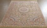 fine silk and gold thread vintage tabriz persian rug 51054 full Nazmiyal