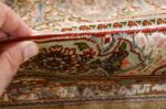 fine silk and gold thread vintage tabriz persian rug 51054 pile Nazmiyal