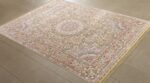 fine silk and gold thread vintage tabriz persian rug 51054 side Nazmiyal