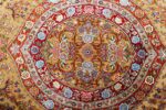 fine silk and gold thread vintage tabriz persian rug 51055 center Nazmiyal