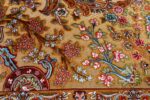 fine silk and gold thread vintage tabriz persian rug 51055 field Nazmiyal