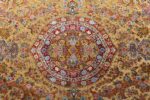 fine silk and gold thread vintage tabriz persian rug 51055 medallion Nazmiyal