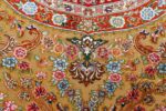 fine silk and gold thread vintage tabriz persian rug 51055 peony Nazmiyal