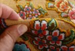 fine silk and gold thread vintage tabriz persian rug 51055 pile Namziyal