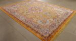 fine silk and gold thread vintage tabriz persian rug 51055 side Nazmiyal