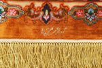 fine silk and gold thread vintage tabriz persian rug 51055 signature Nazmiyal