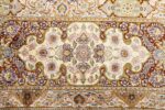 fine silk and gold thread vintage tabriz persian rug 51056 border Nazmiyal